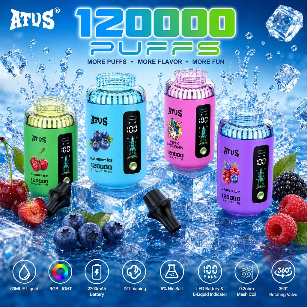 ATVS 120k Puffs Jednorazowy waporyzator do fajki wodnej