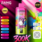 Bang Legend Geek 300K Jednorazowy waporyzator -Mamba + Brzoskwinia+mango i arbuz + Napój energetyczny + Winogrono z lodem