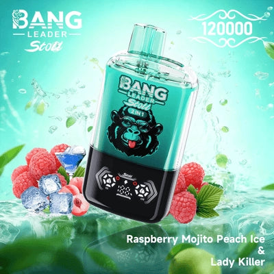 Bang Leader 120K o dwóch smakach | Magnetyczny przełącznik suwakowy | 120 000 zaciągnięć | Jednorazowy waporyzator Fresh Swap Technology - Blue Razz & Love 66