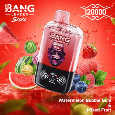 Bang Leader 120K o dwóch smakach | Magnetyczny przełącznik suwakowy | 120 000 zaciągnięć | Jednorazowy waporyzator Fresh Swap Technology - Blue Razz & Love 66