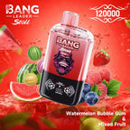 Bang Leader 120K o dwóch smakach | Magnetyczny przełącznik suwakowy | 120 000 zaciągnięć | Jednorazowy waporyzator Fresh Swap Technology - Blue Razz & Love 66