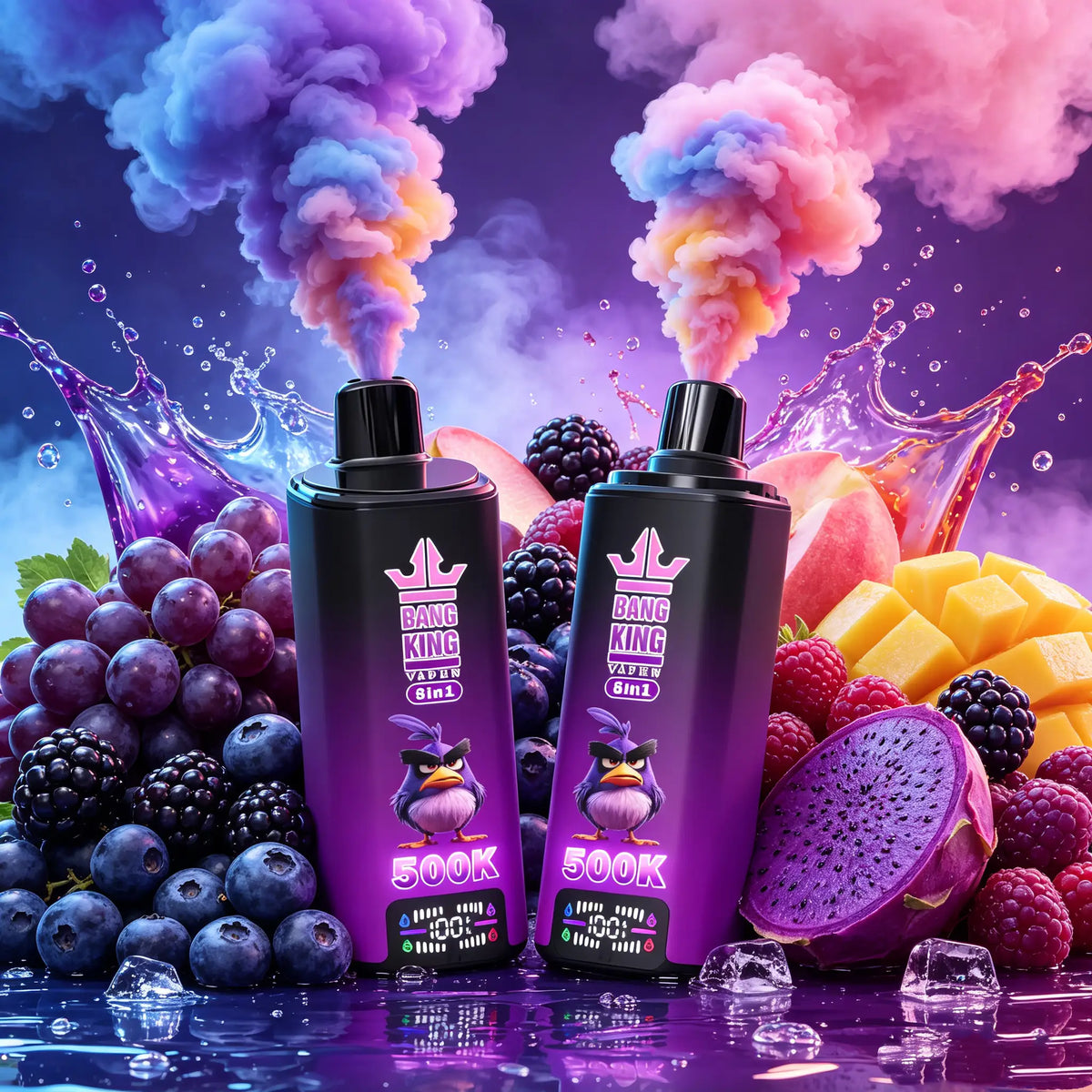 Bang King Vapen 8in1 500K Puff | Jednorazowy e‑papieros LCD USB‑C