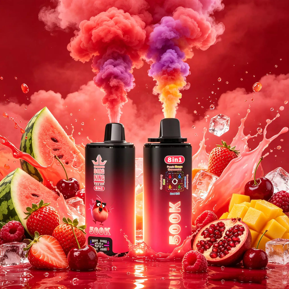 Bang King Vapen 8in1 500K Puff | Jednorazowy e‑papieros LCD USB‑C