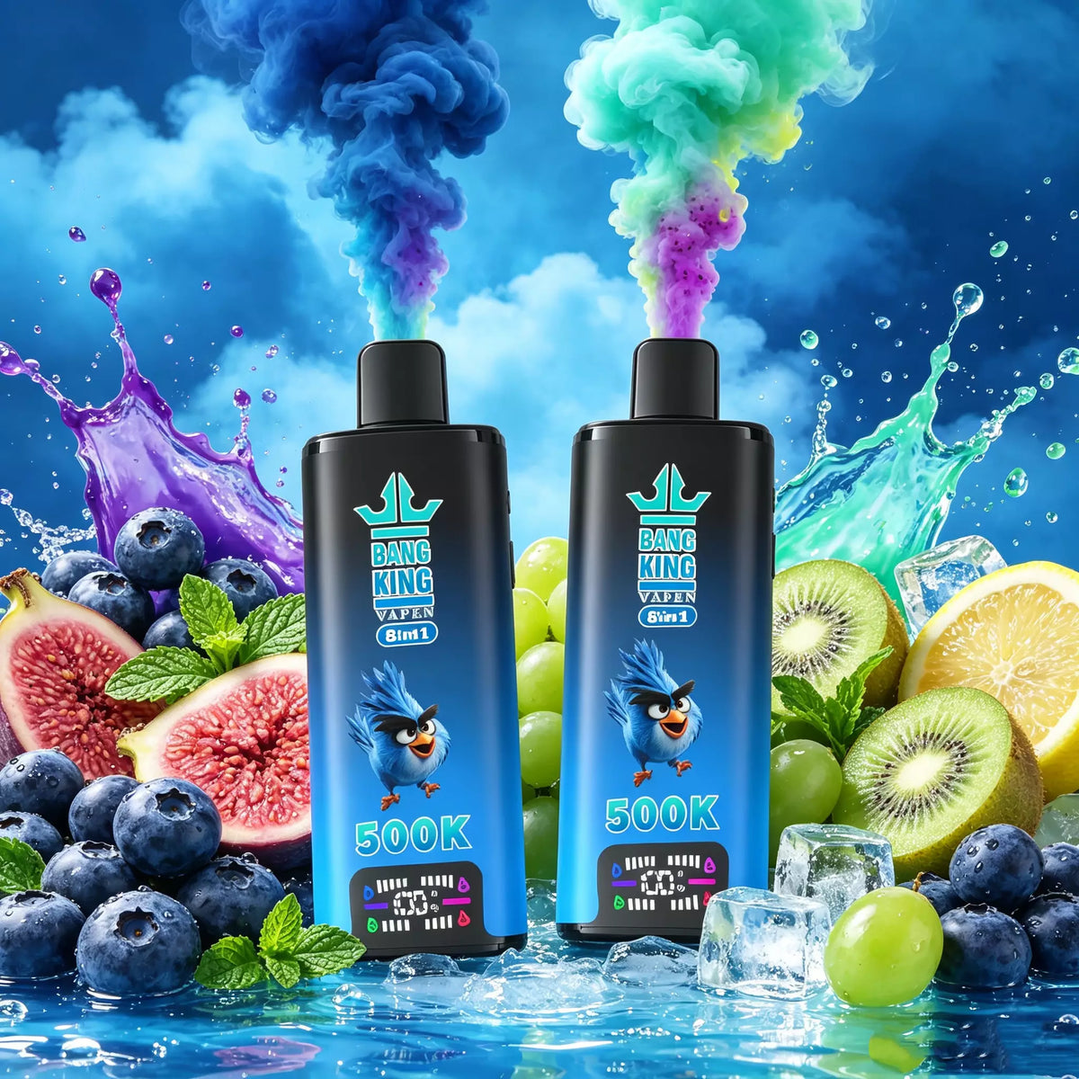 Bang King Vapen 8in1 500K Puff | Jednorazowy e‑papieros LCD USB‑C