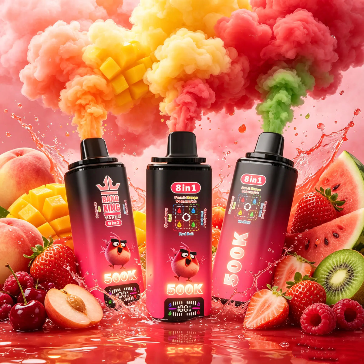 Bang King Vapen 8in1 500K Puff | Jednorazowy e‑papieros LCD USB‑C