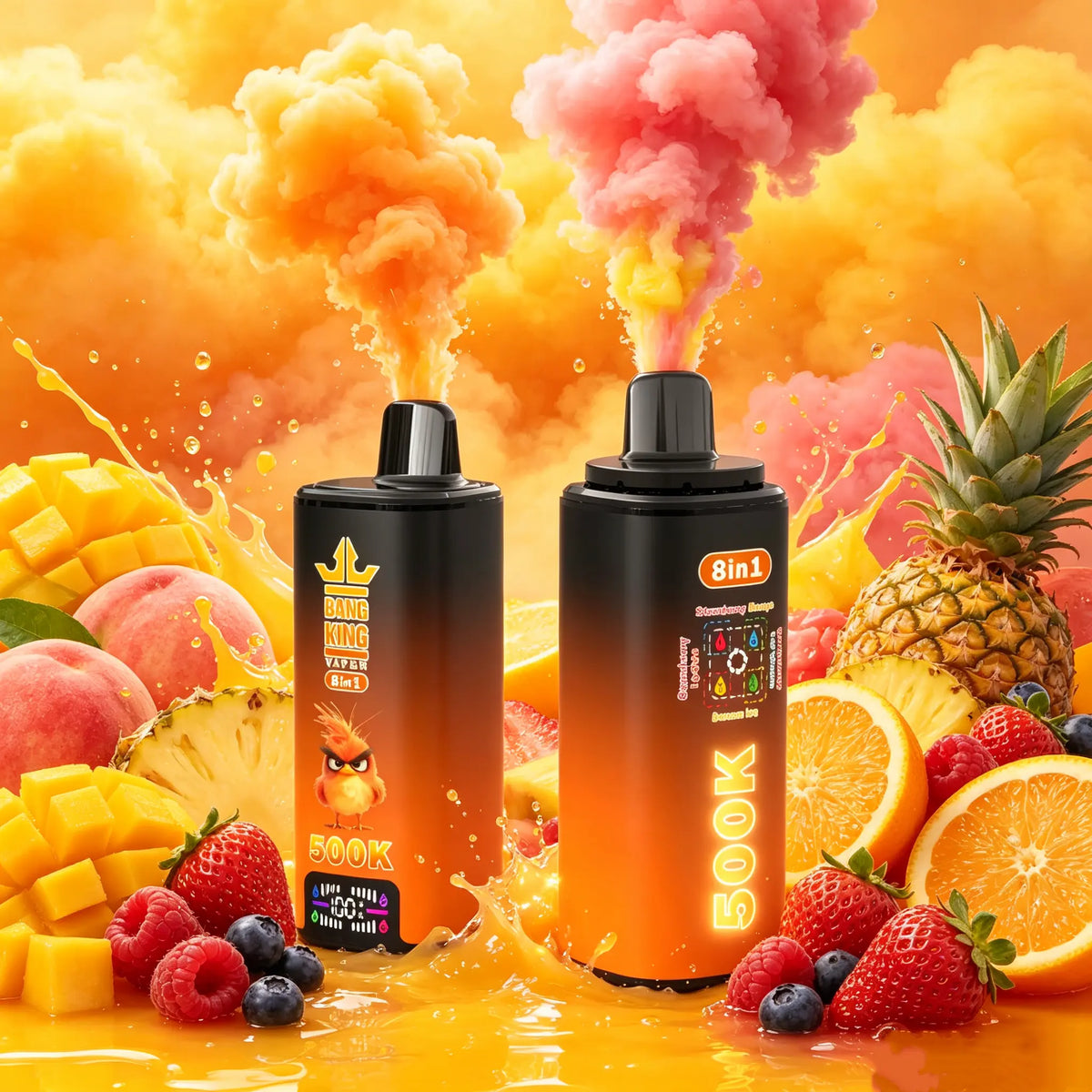 Bang King Vapen 8in1 500K Puff | Jednorazowy e‑papieros LCD USB‑C