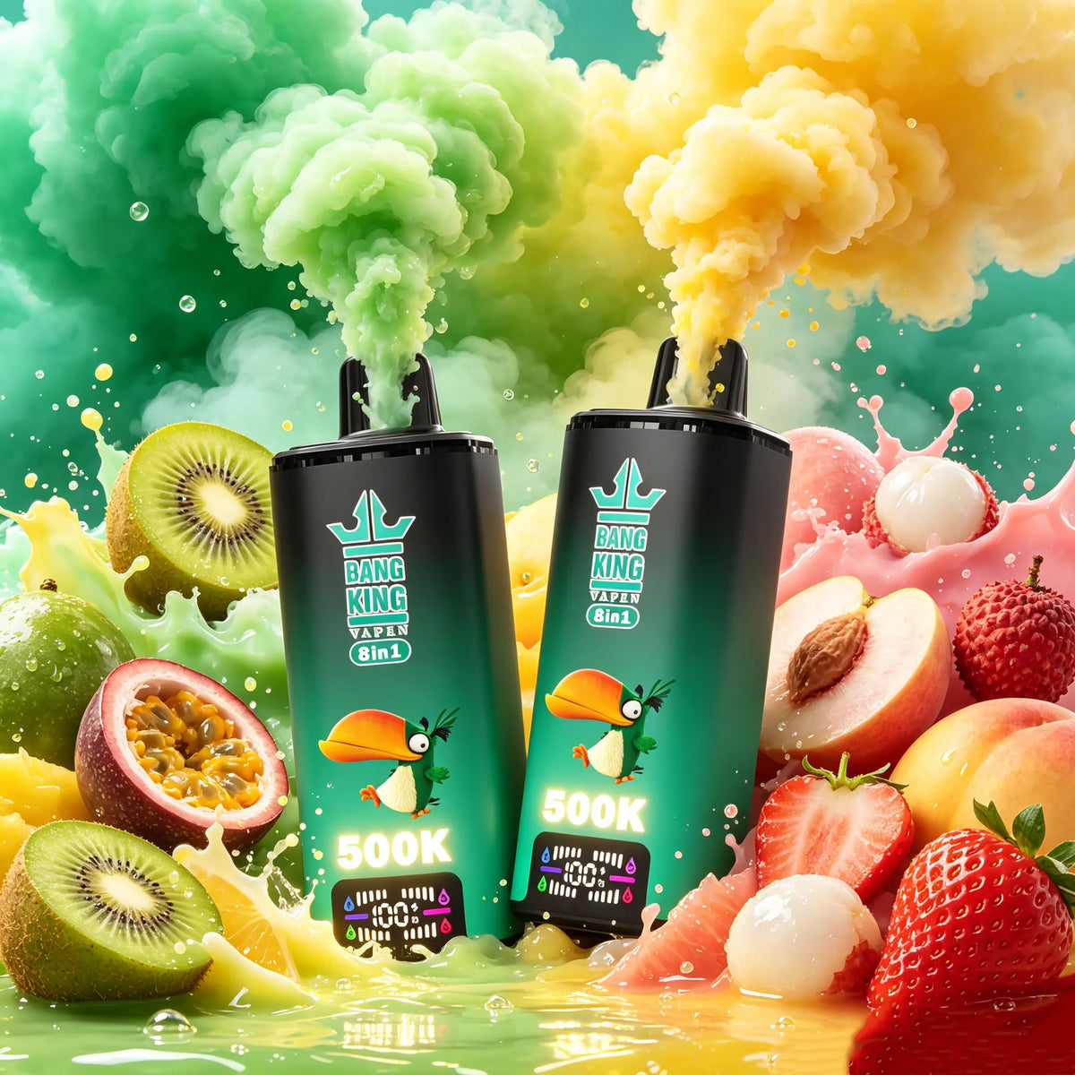 Bang King Vapen 8in1 500K Puff | Jednorazowy e‑papieros LCD USB‑C