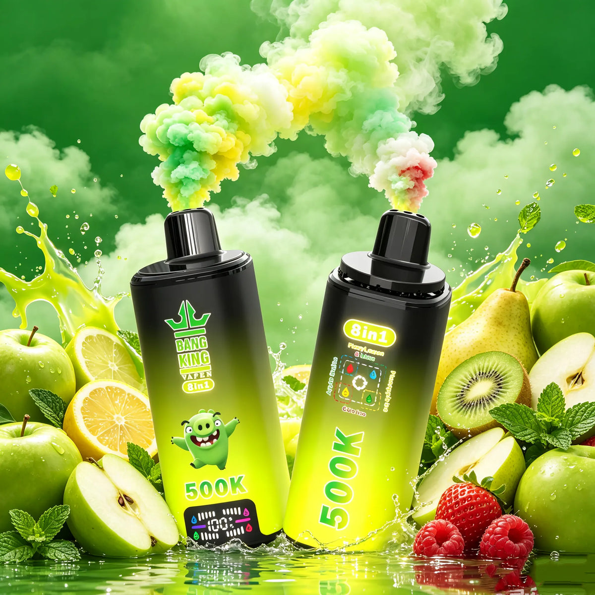 Bang King Vapen 8in1 500K Puff | Jednorazowy e‑papieros LCD USB‑C
