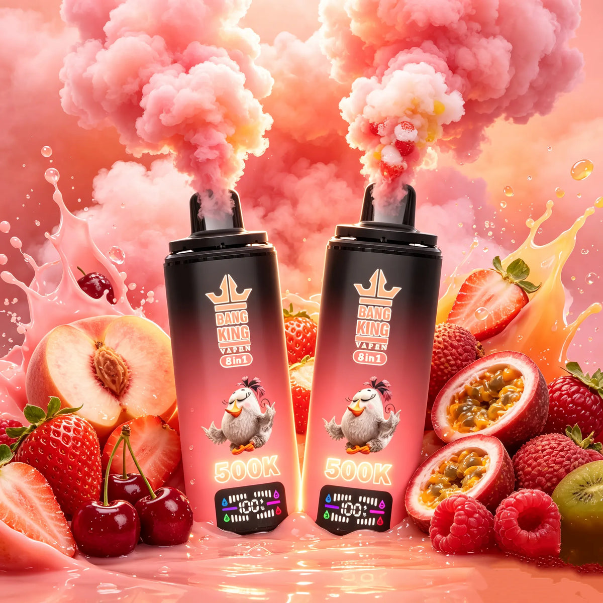 Bang King Vapen 8in1 500K Puff | Jednorazowy e‑papieros LCD USB‑C