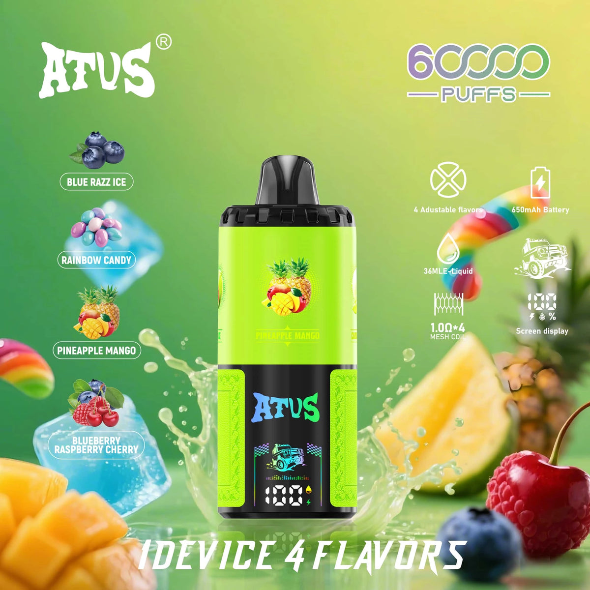 ATVS 60000 Puffs 4 w 1 Smak Jednorazowy Vape