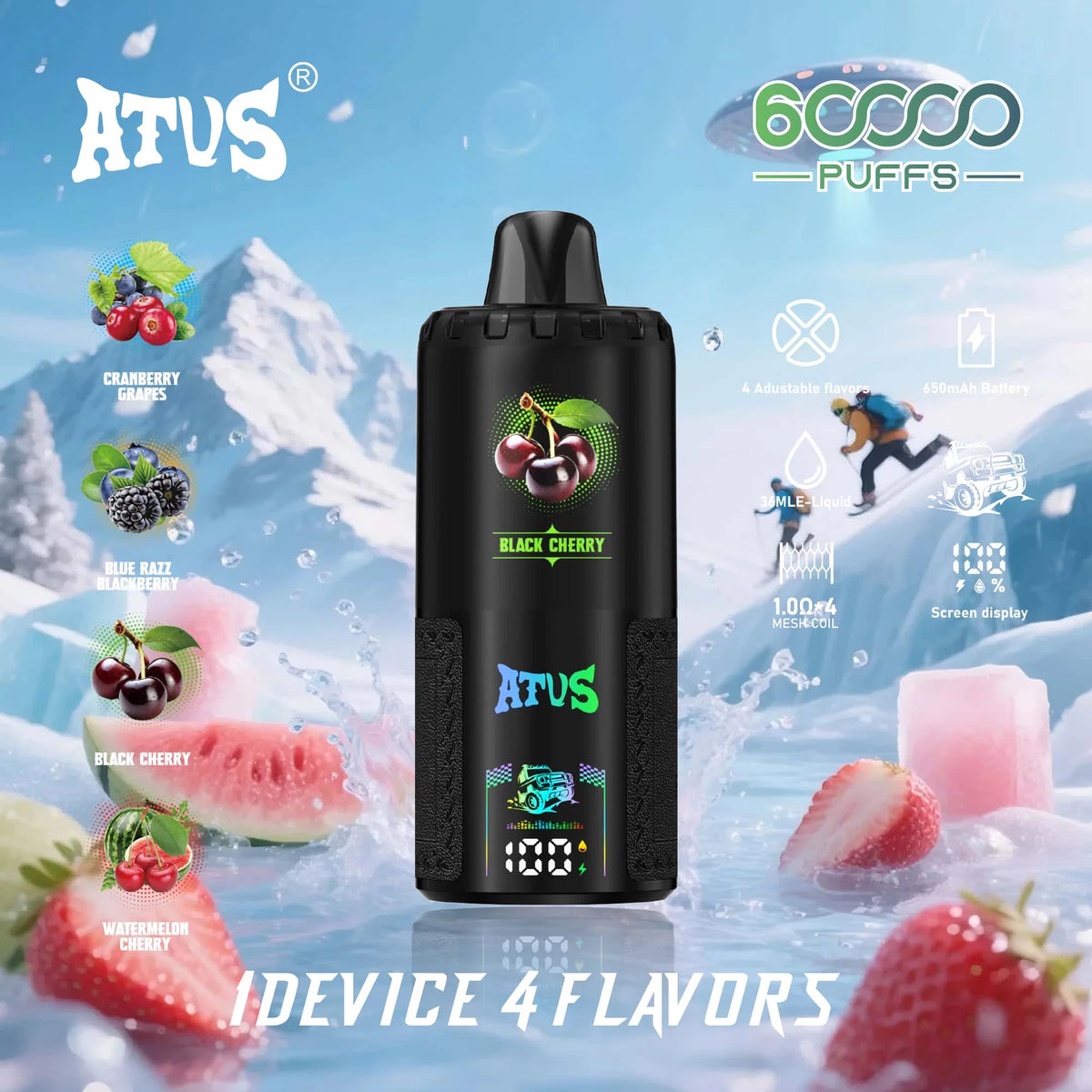 ATVS 60000 Puffs 4 w 1 Smak Jednorazowy Vape